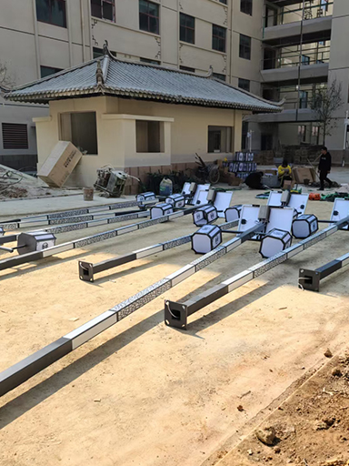 云南安寧市工廠區安裝太陽能庭院燈